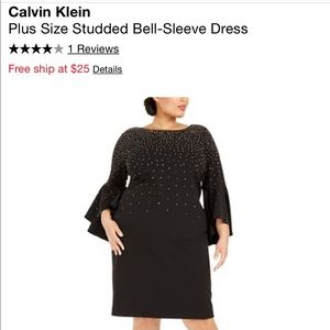 Calvin Klein Studded Bell Sleeve Dress
